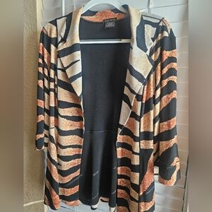 Eva Varro Black and Tan Striped Cardigan